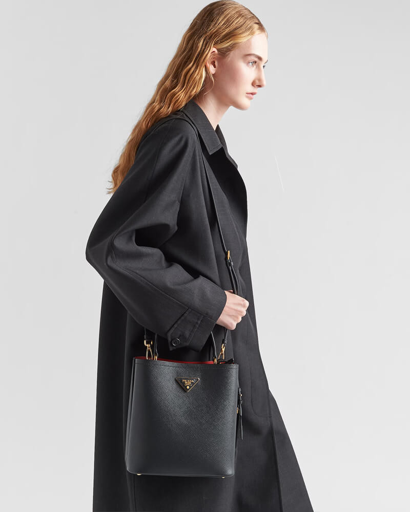 Prada Saffiano Leather Medium Panier Bag 1BA212