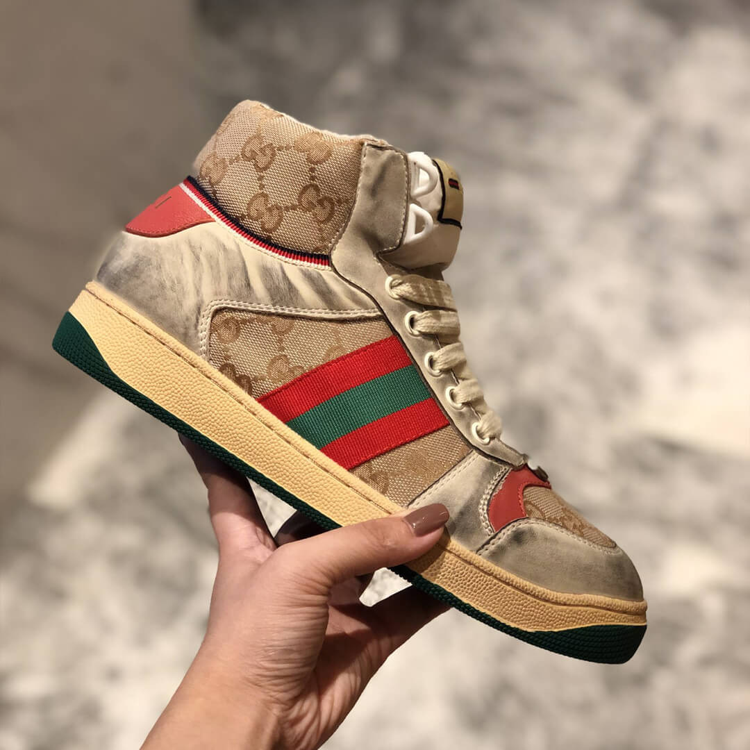 Gucci Screener GG High-Top Sneaker 563730 Pink