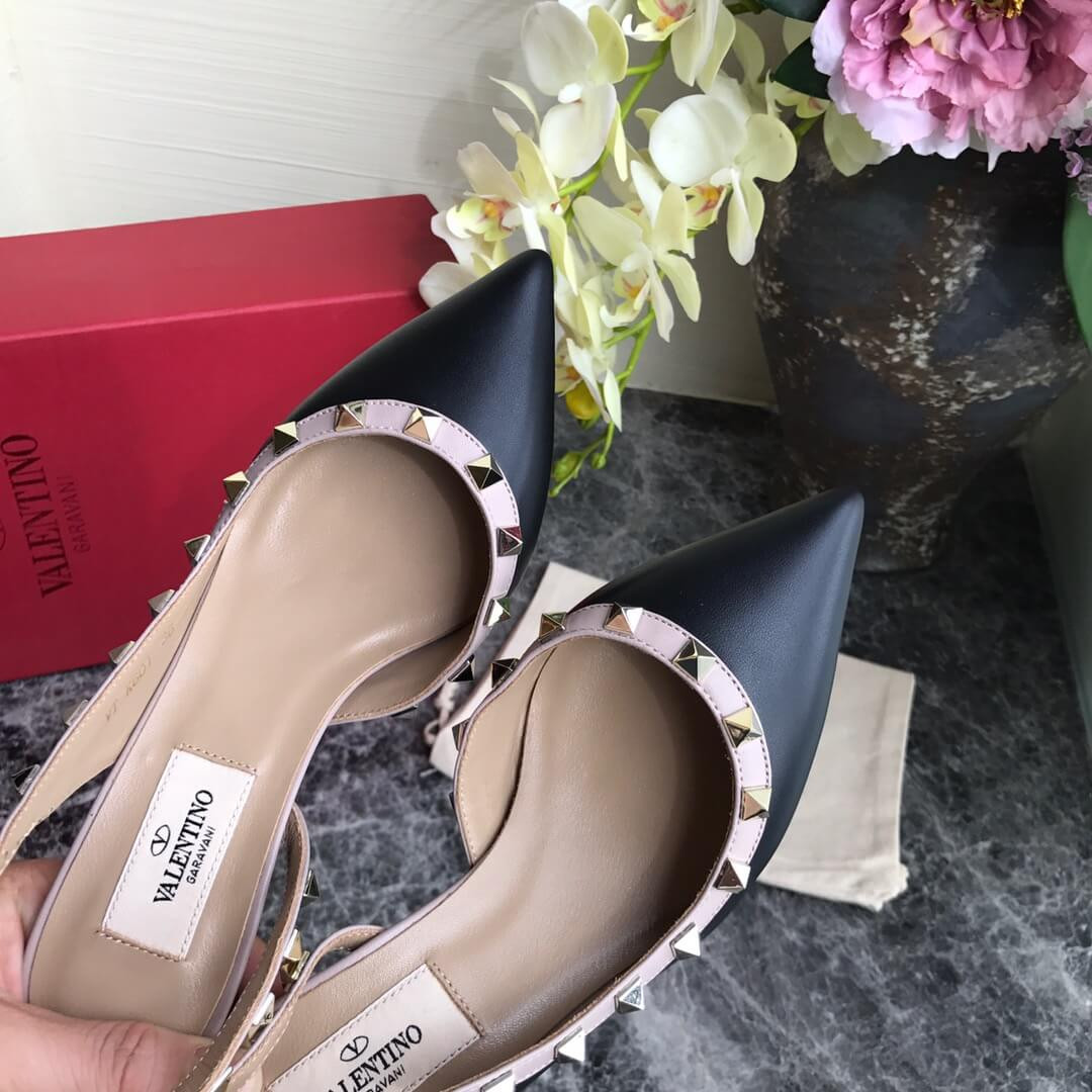 Valentino Garavani Rockstud Nappa Leather Slingback Pump 65mm Uw2s0h13