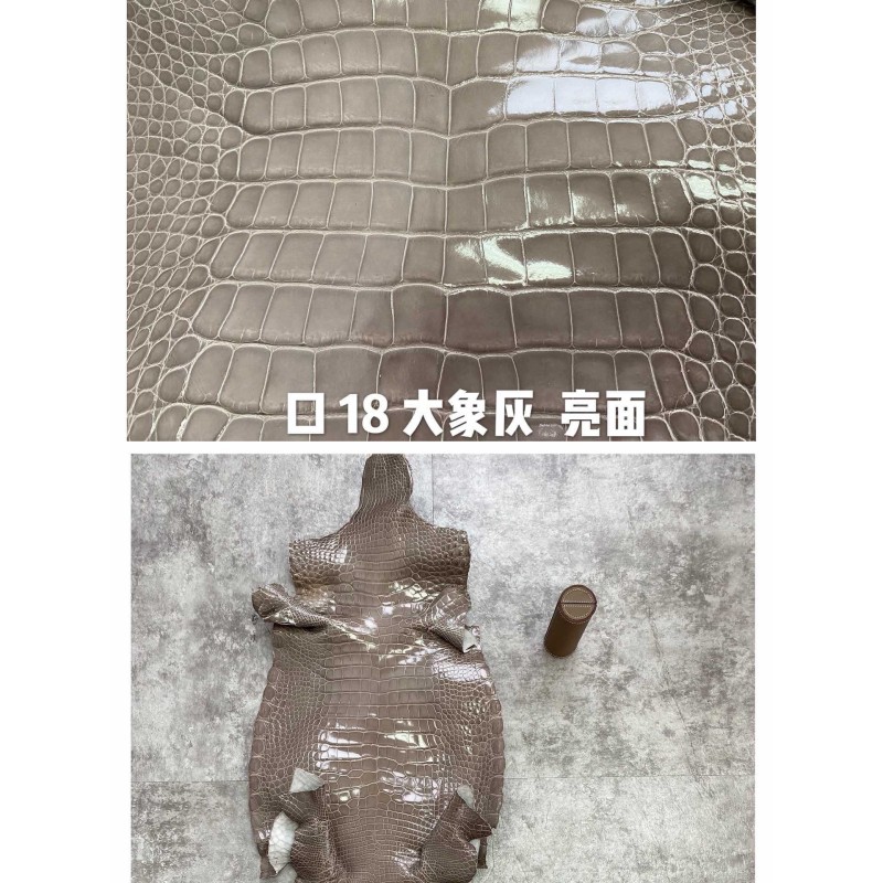 Hermes makes exclusive leather glossy American alligator:CK18 Elephant Gray