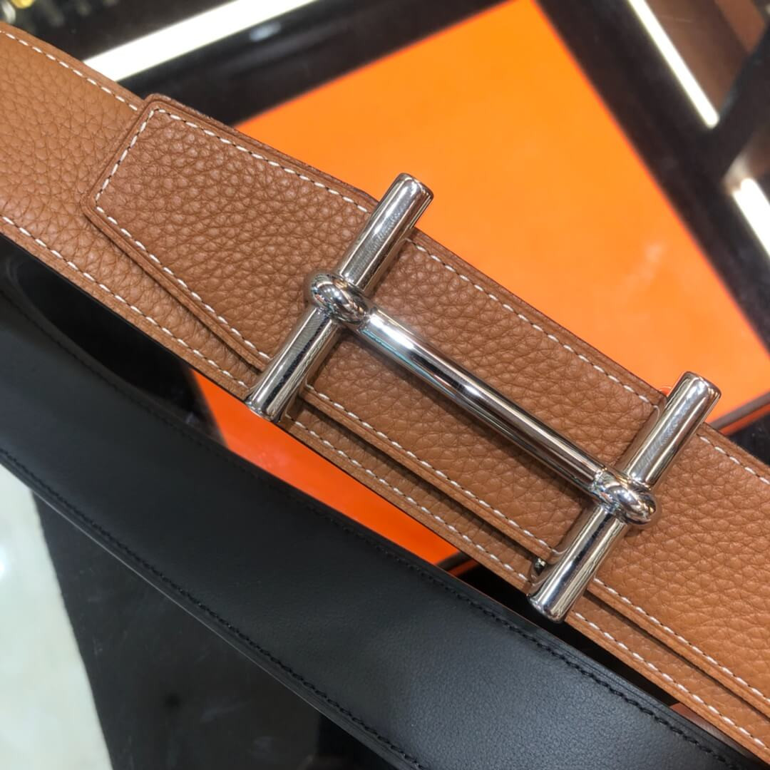 Hermes H Dancre Belt Buckle & Reversible Leather Belt 38mm H077938