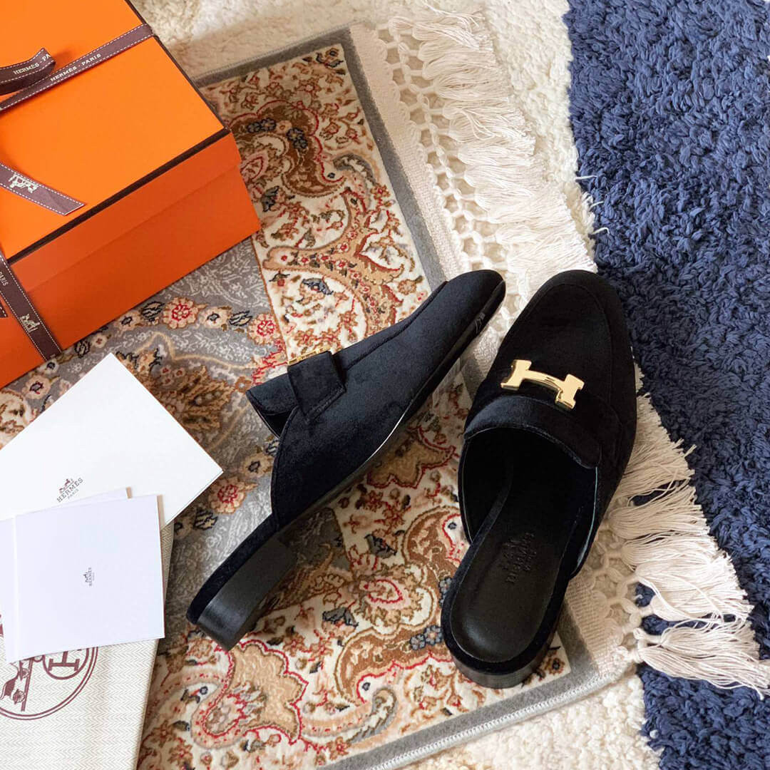 Hermes Oz Mule In Suede Goatskin H19217