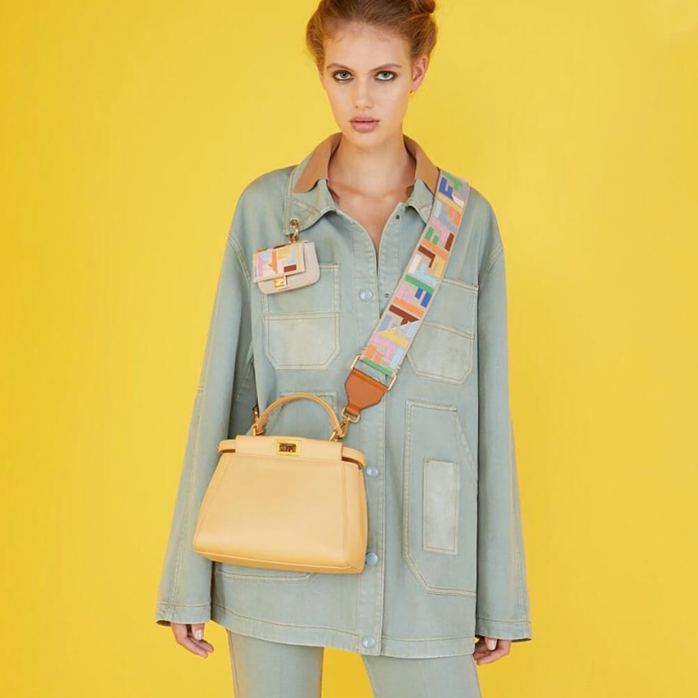 Fendi Shoulder Strap in Beige Canvas 8AV132