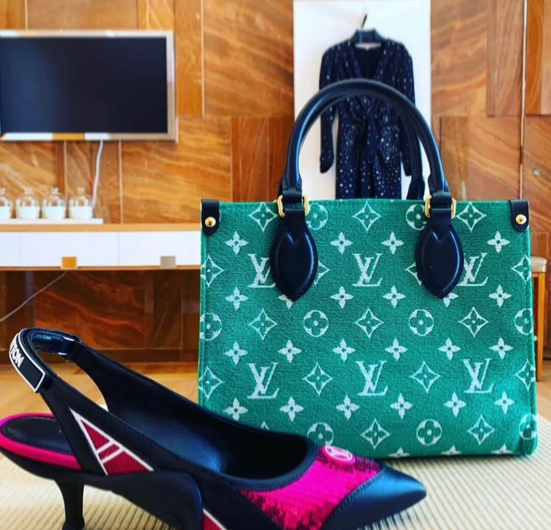 Louis Vuitton Monogram Jacquard Velvet Onthego PM M46216 Green