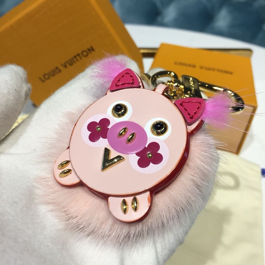 Louis Vuitton Wild Fur Pig Bag Charm And Key Holder M64260