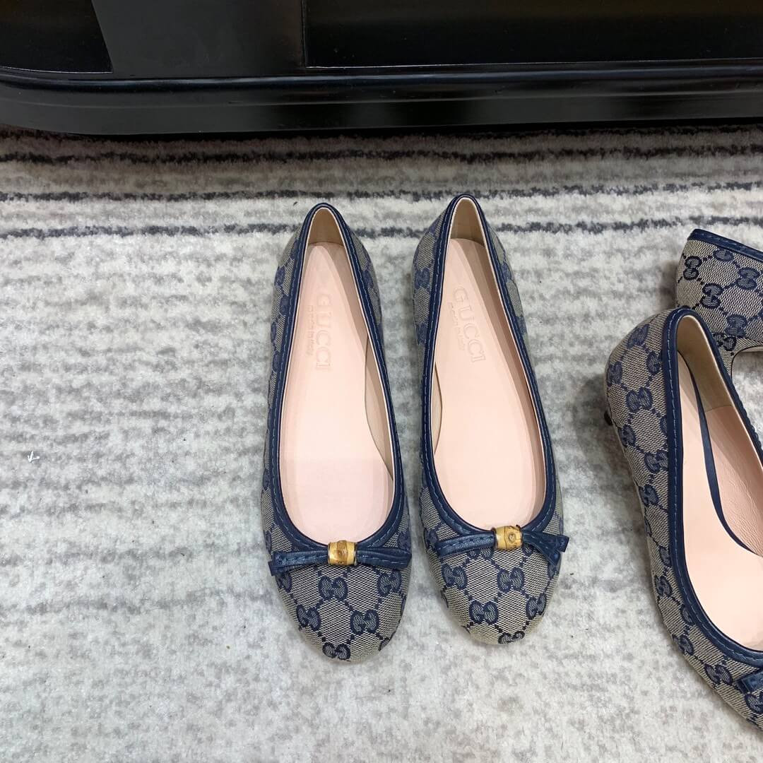 Gucci Canvas Ballerinas 423167 Blue