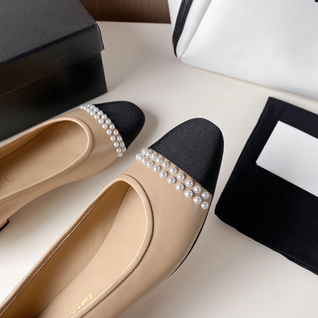 Chanel Pearl Embellished Ballerinas 36126