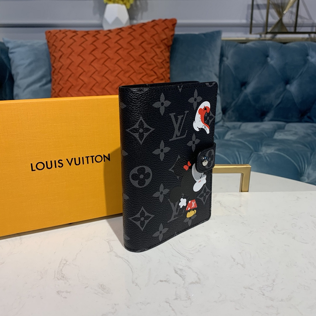 Louis Vuitton Monogram Eclipse Minnie Print Small Ring Agenda Cover R20005