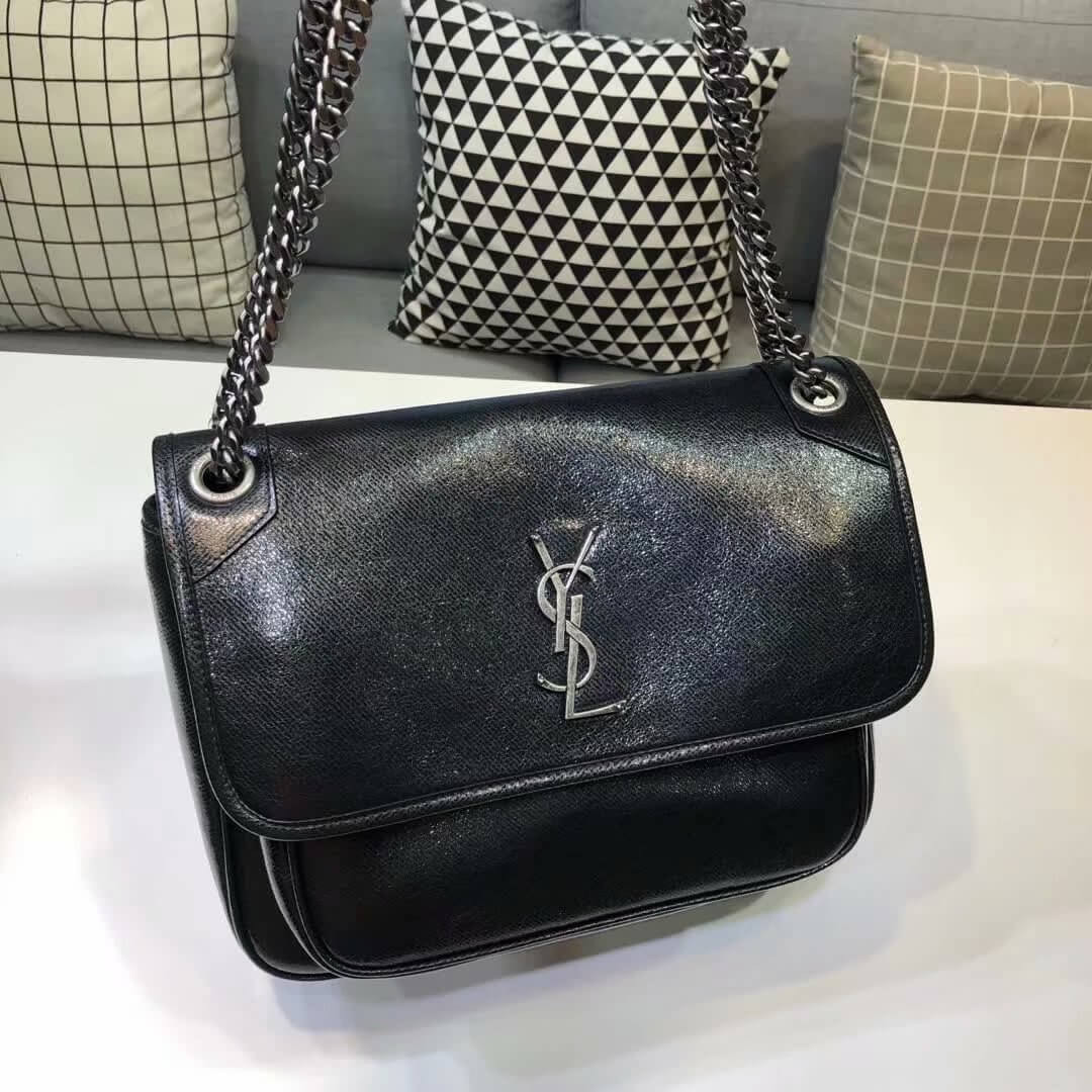Saint Laurent Niki Baby In Metallic Leather 498894