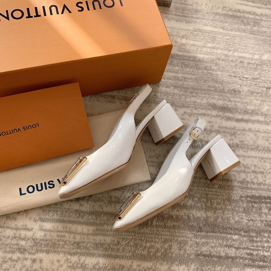 Louis Vuitton 5.5cm Madeleine Slingback Pump 1A646Z White