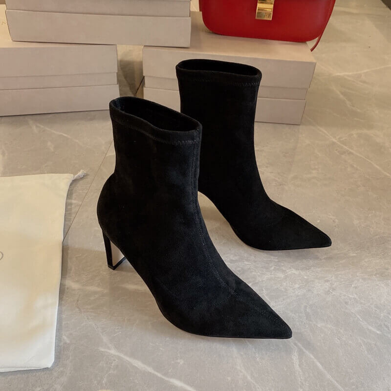 Jimmy Choo Louella 85 Stretch-Suede Sock Boots J170