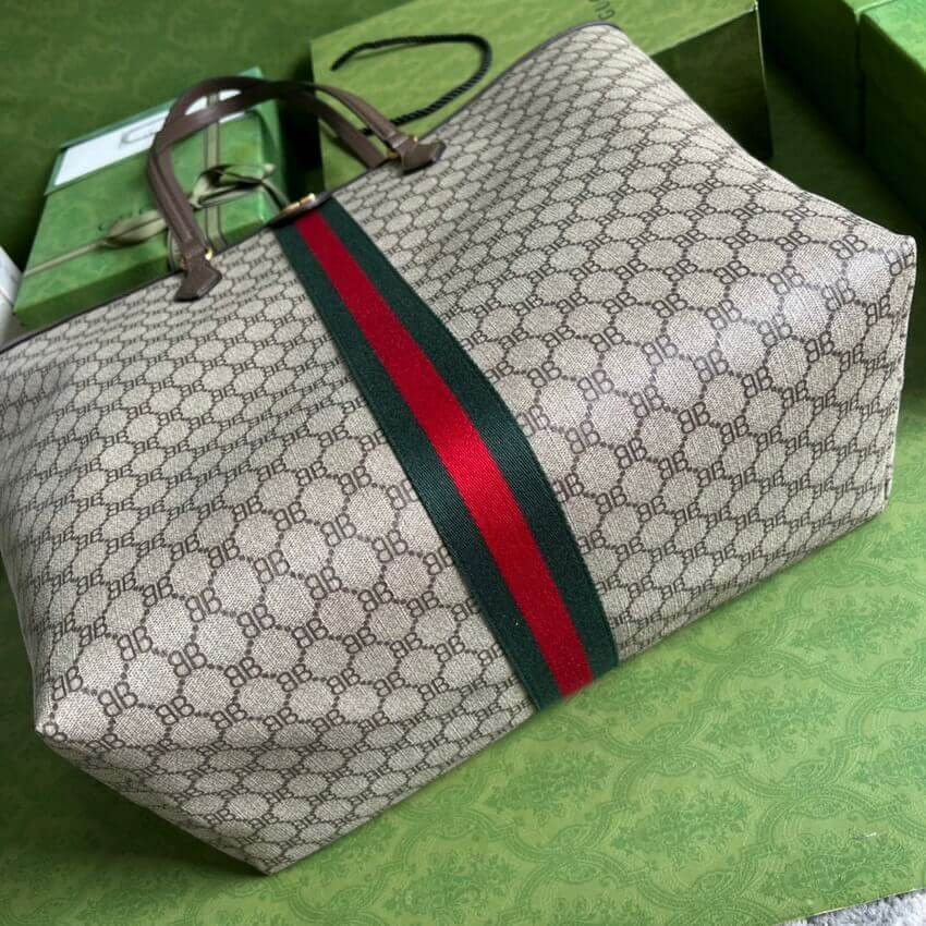 Balenciaga x Gucci Hacker Large Tote Bag 680127 Beige