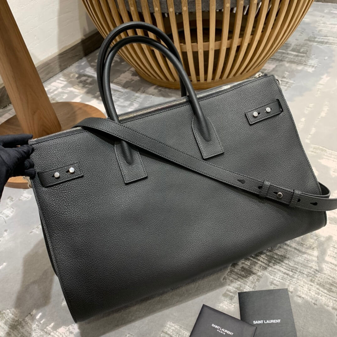 Saint Laurent Sac De Jour Souple 36 Duffle Bag In Grained Leather 491714