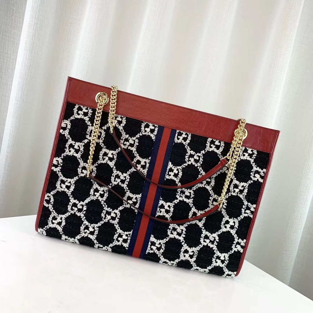 Gucci Rajah GG Tweed Large Tote 537219