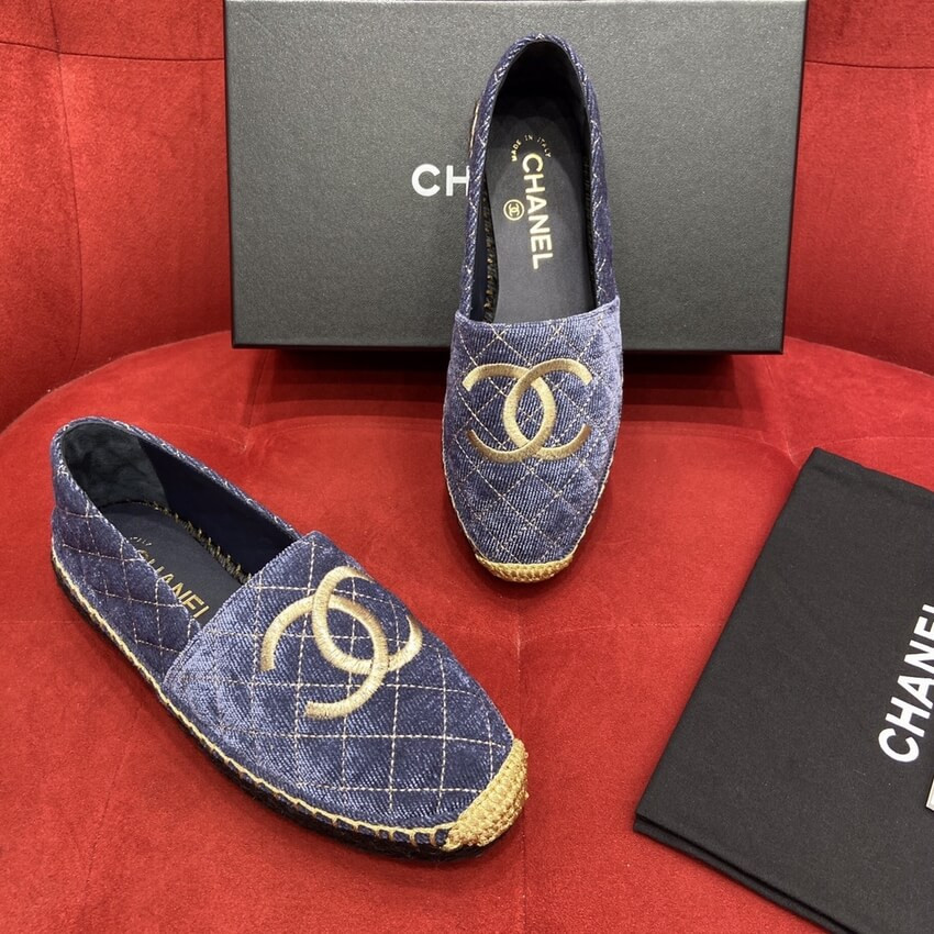 Chanel CC Logo Velvet Espadrilles G32910
