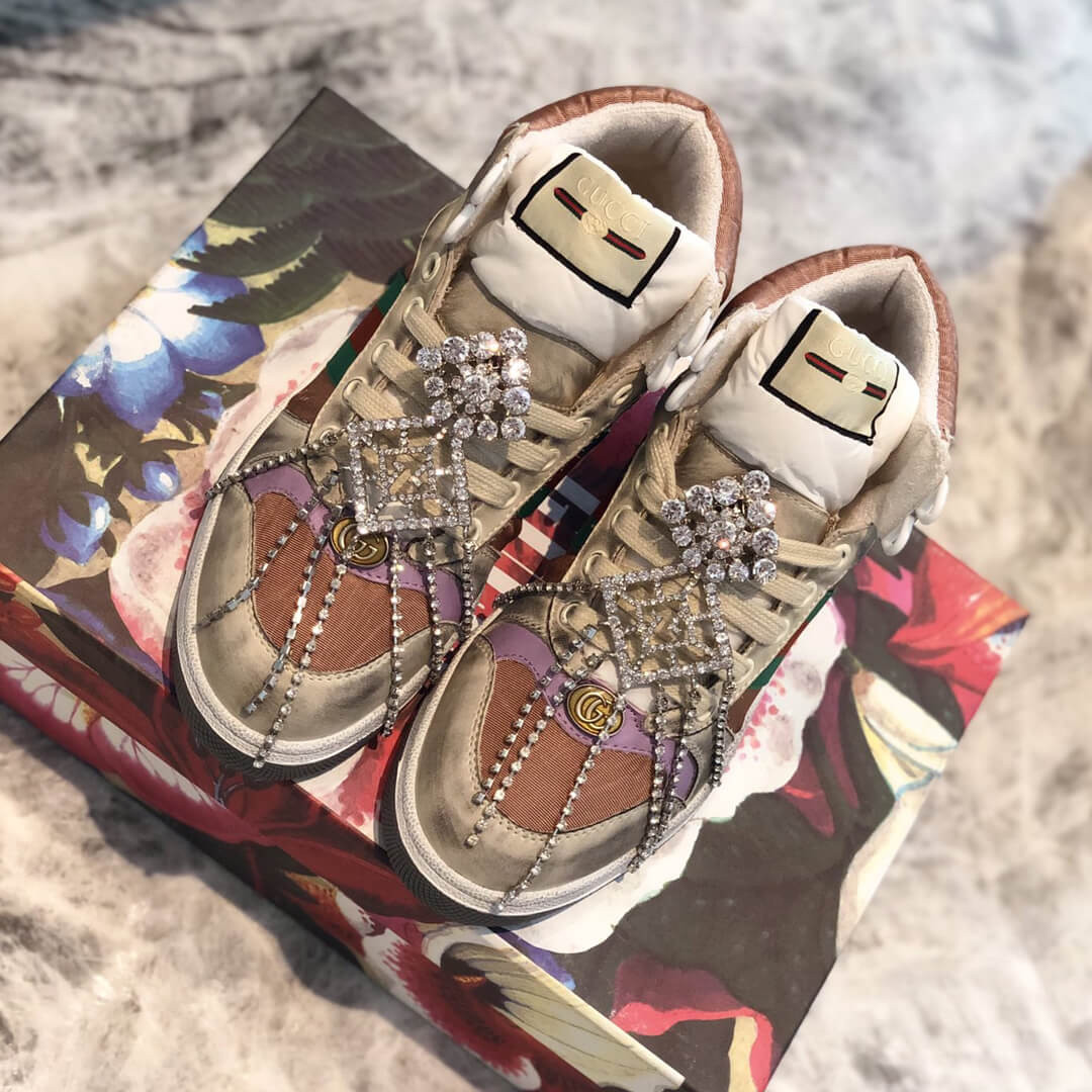 Gucci Screener High-Top Sneaker With Crystals 563730