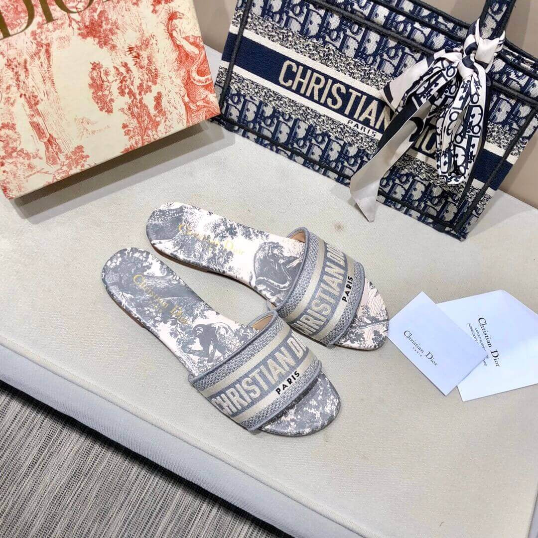 Dior Dway Mule In Embroidered Cotton KCQ3011