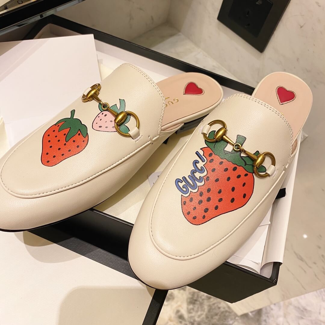 Gucci Princetown Slipper with Gucci Strawberry 580082