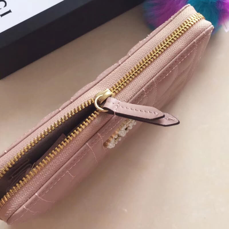 Gucci Pearly GG Marmont Zip Around Wallet 443123
