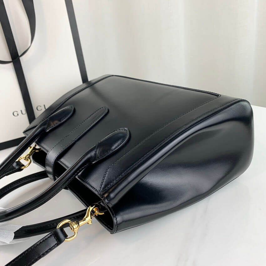 Gucci Jackie 1961 Medium Tote Bag in Black Leather 649016