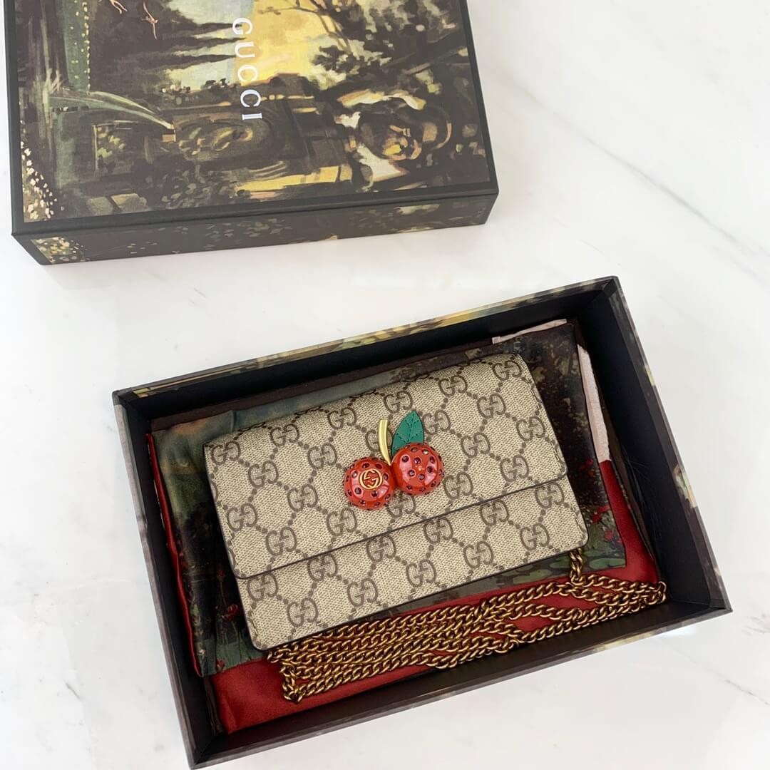 Gucci GG Supreme Mini Bag With Cherries PM 481291