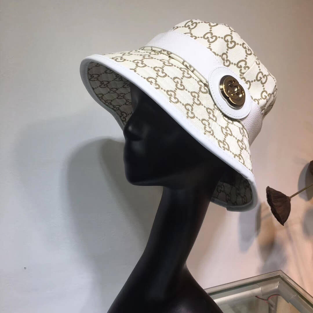 Gucci GG Canvas Bucket Hat With Double G 576587