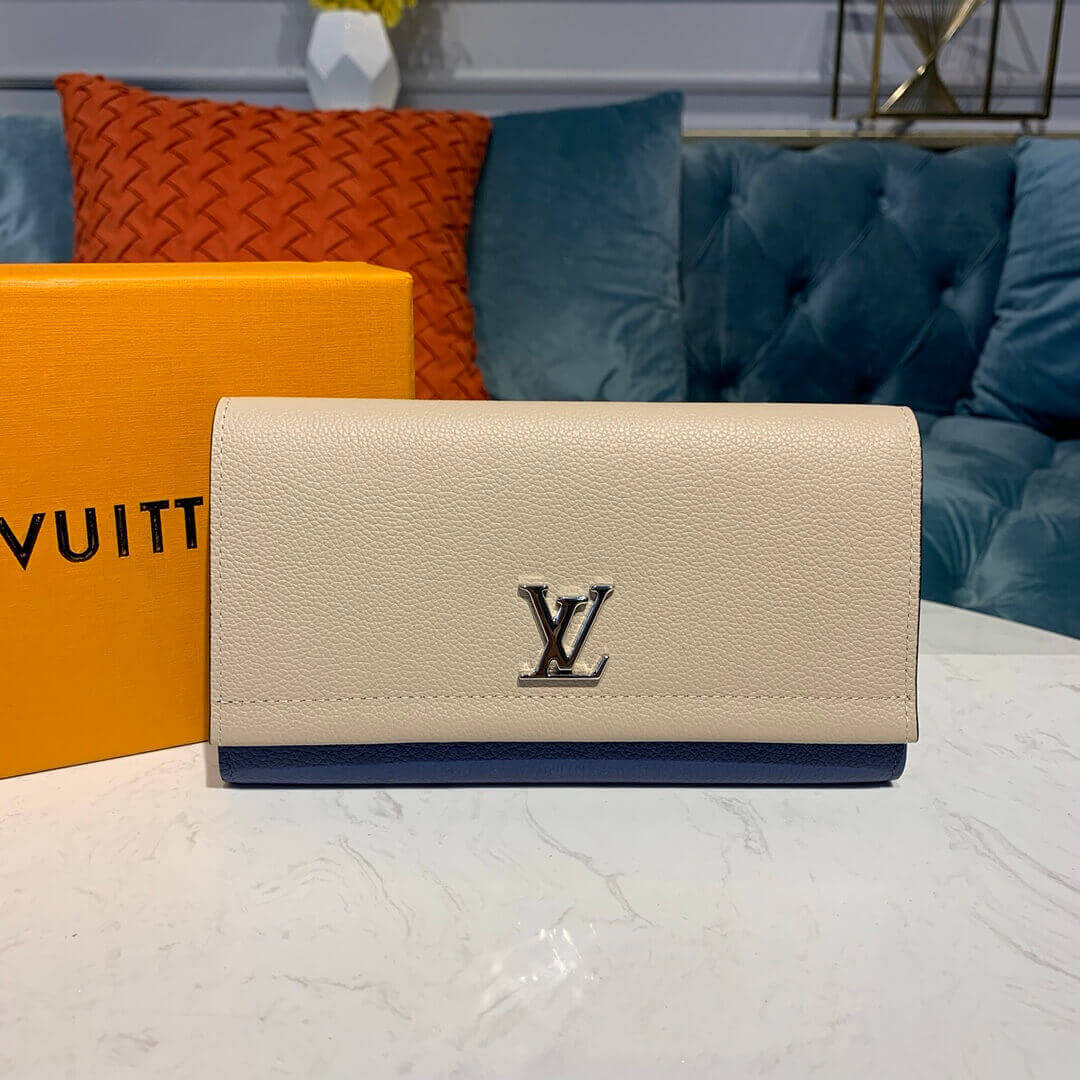 Louis Vuitton Lockme II Wallet M62350 Beige/Blue