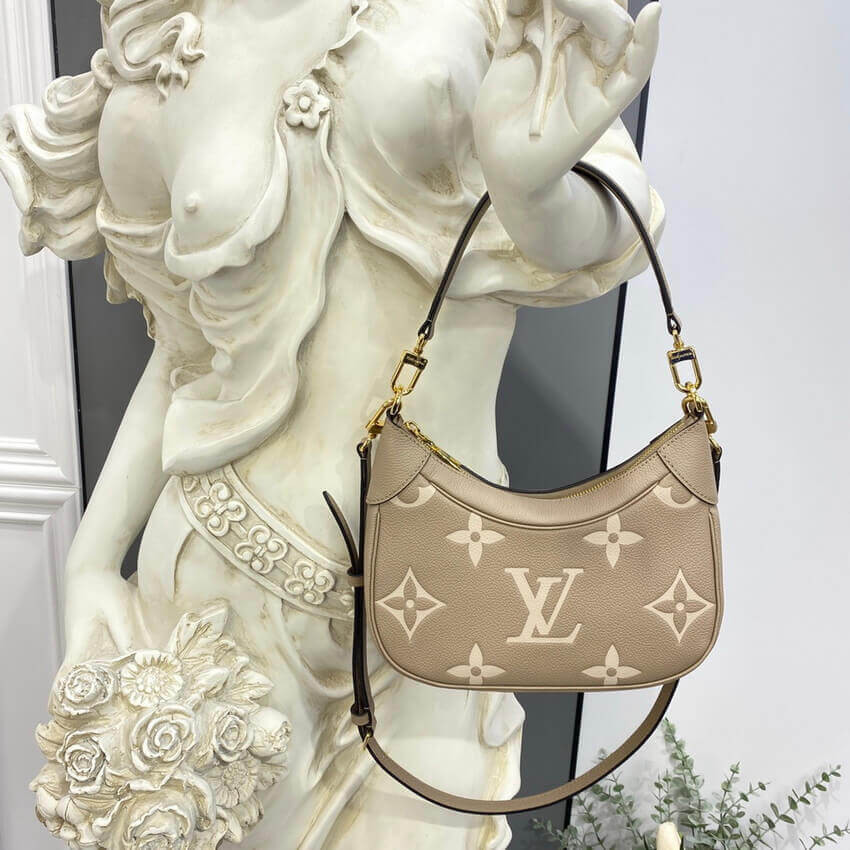 Louis Vuitton Bicolor Monogram Empreinte Leather Bagatelle M46112 Grey/Beige
