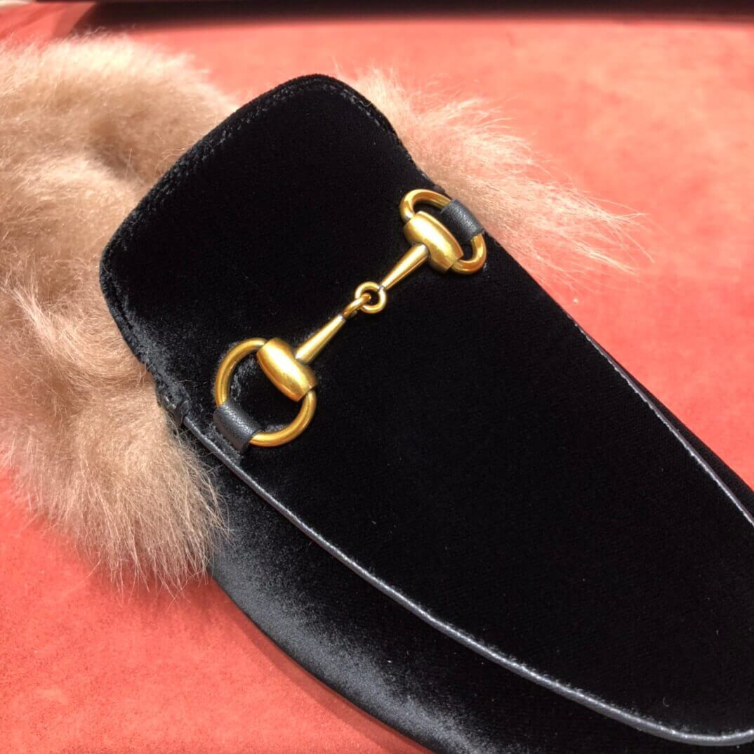 Gucci Princetown Velvet Slipper 397749