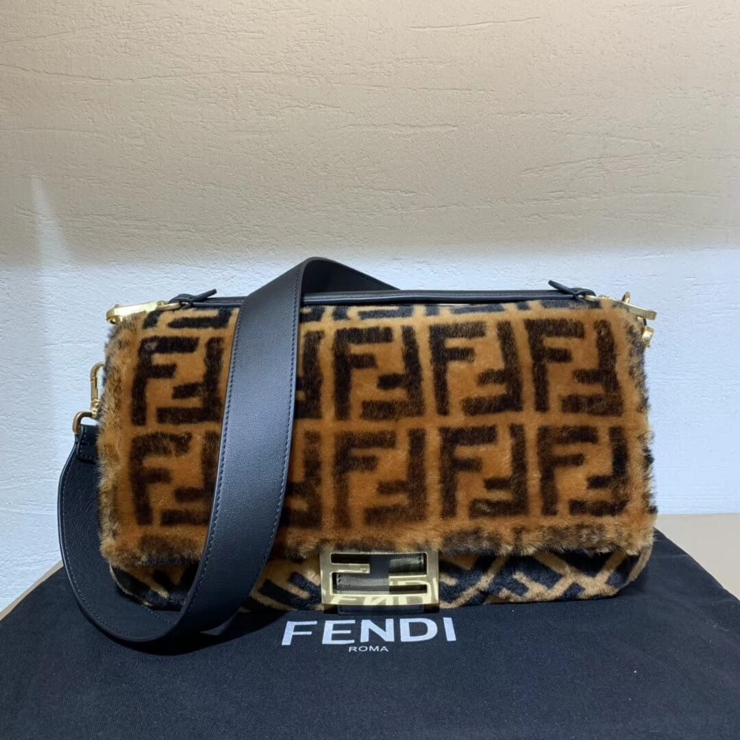 Fendi Sheepskin Large Baguette Bag 8BR771