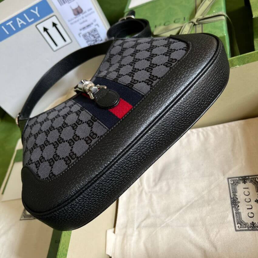 Gucci x Balenciaga Jackie 1961 Small Hobo Bag 680118 Black