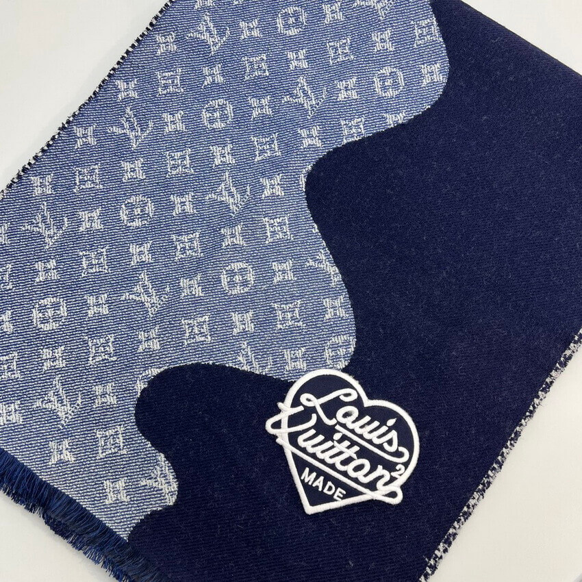 Louis Vuitton Monogram Drip Scarf MP3255 Blue
