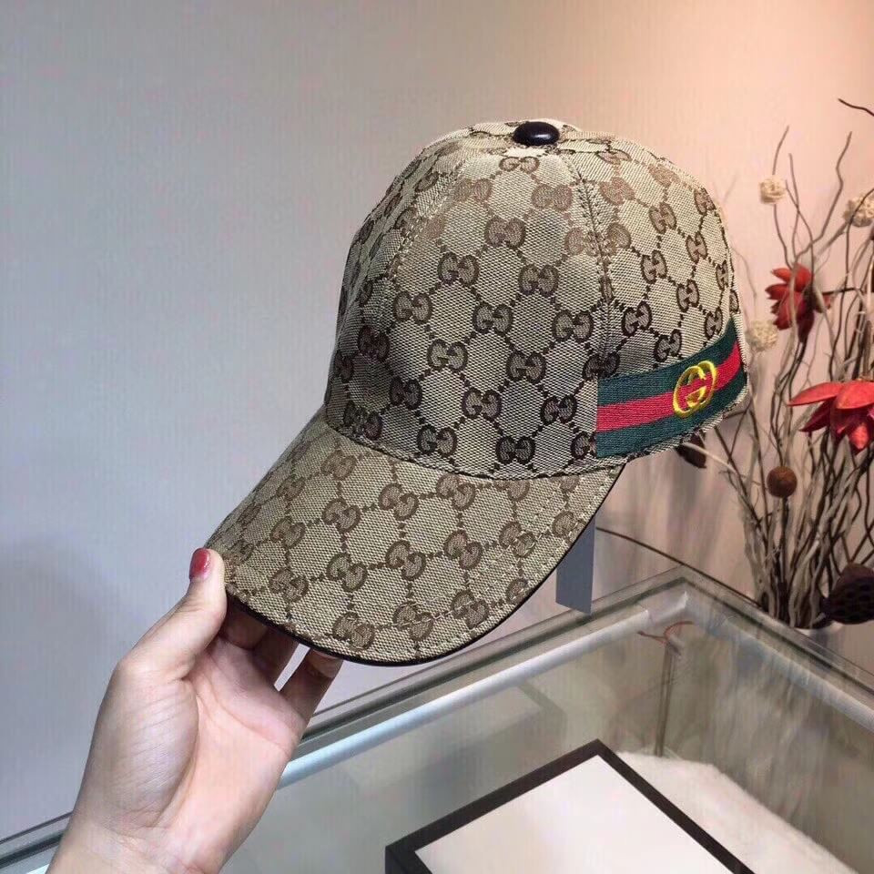 Gucci Original GG Canvas Baseball Hat With Web 200031