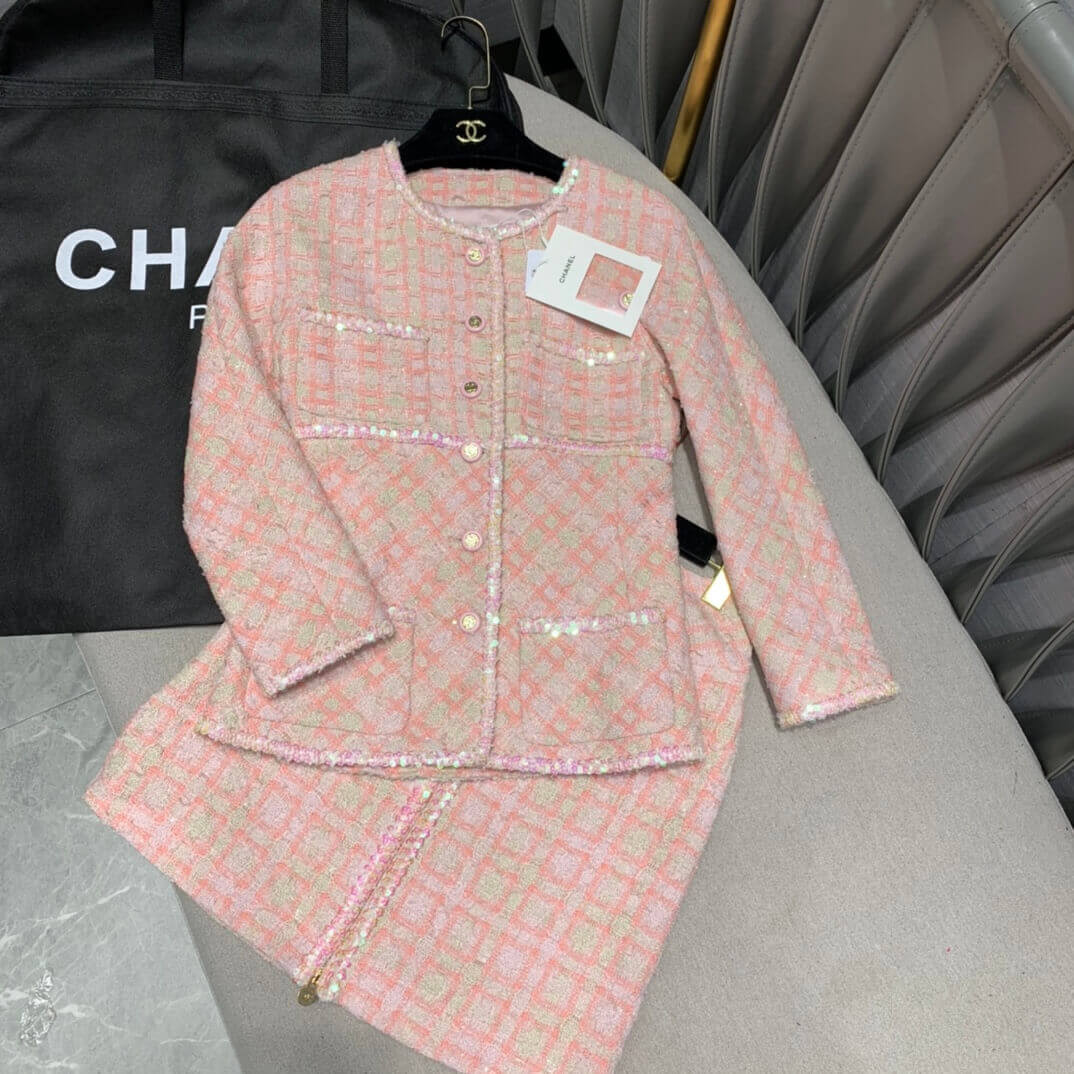 Chanel Vintage Tweed Jacket and Skirt Set A985060