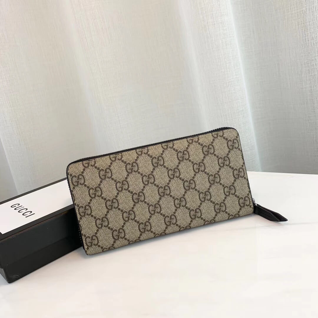 Gucci Angry Tiger Print GG Supreme Zip Around Wallet 451273