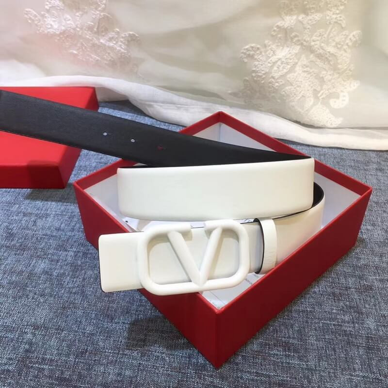 Valentino Reversible Vlogo Belt In Glossy Calfskin 40 mm
