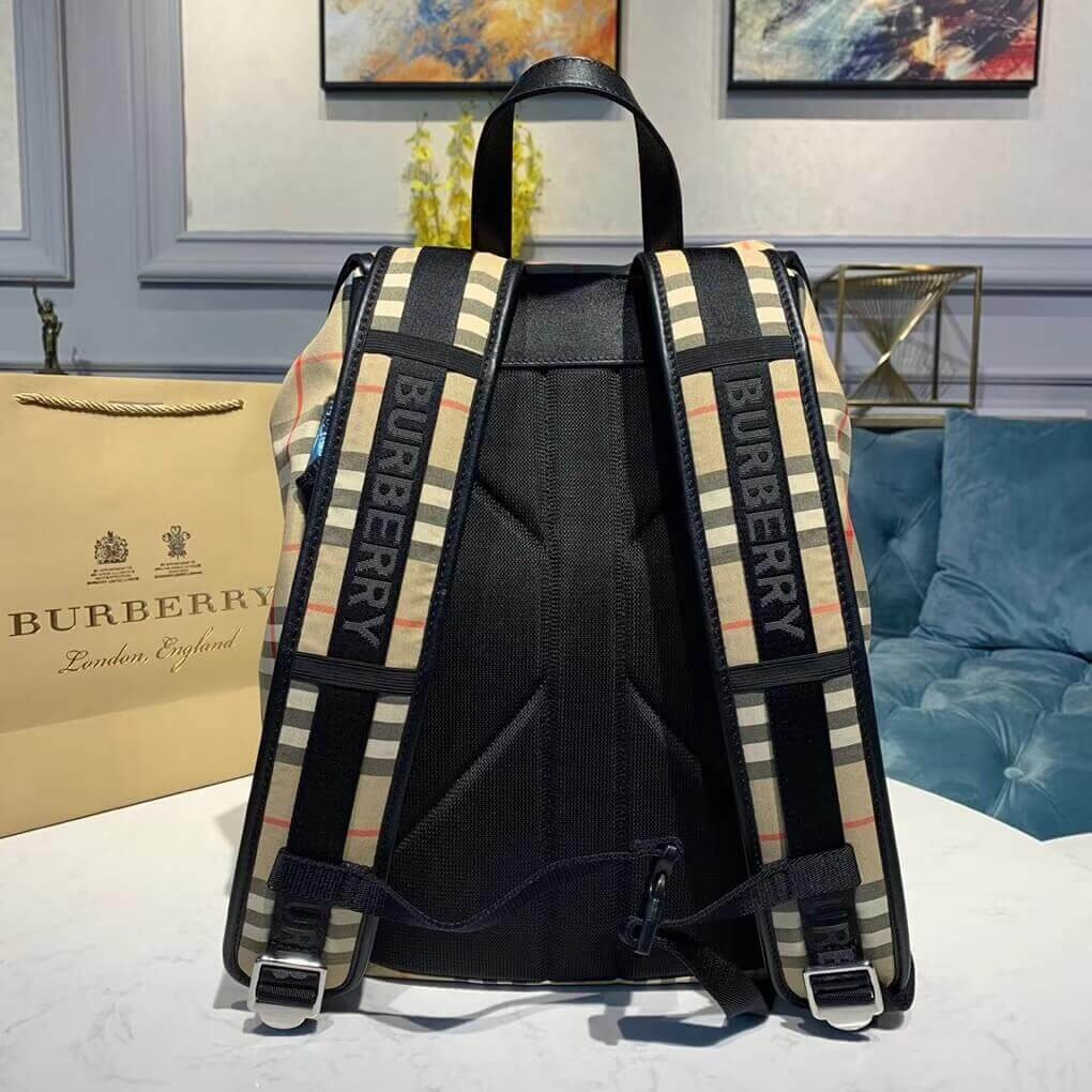Burberry Logo Detail Vintage Check Backpack 80177361
