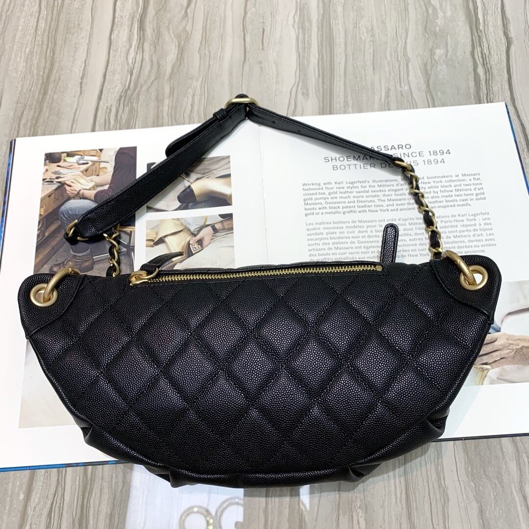 Chanel Quilted Caviar Clafskin Waist Bag S0929