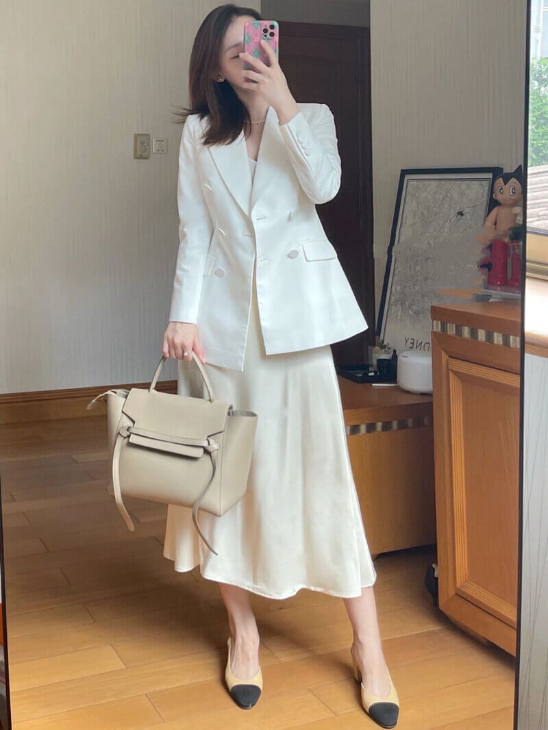 Chanel Goatskin & Grosgrain Slingbacks Beige G31318