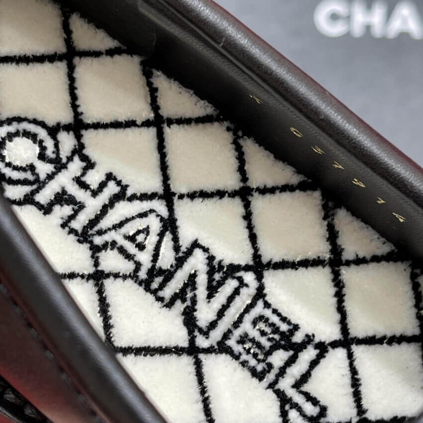 Chanel Black Leather and White Velvet Loafers