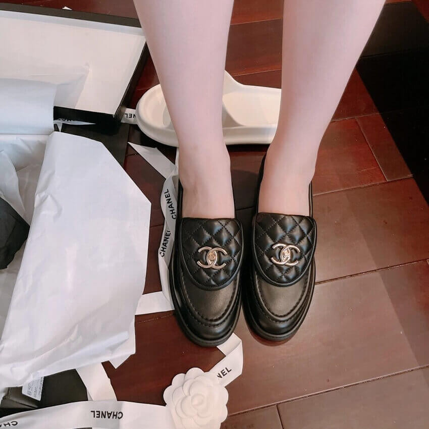 Chanel Black Lambskin Loafer G36646