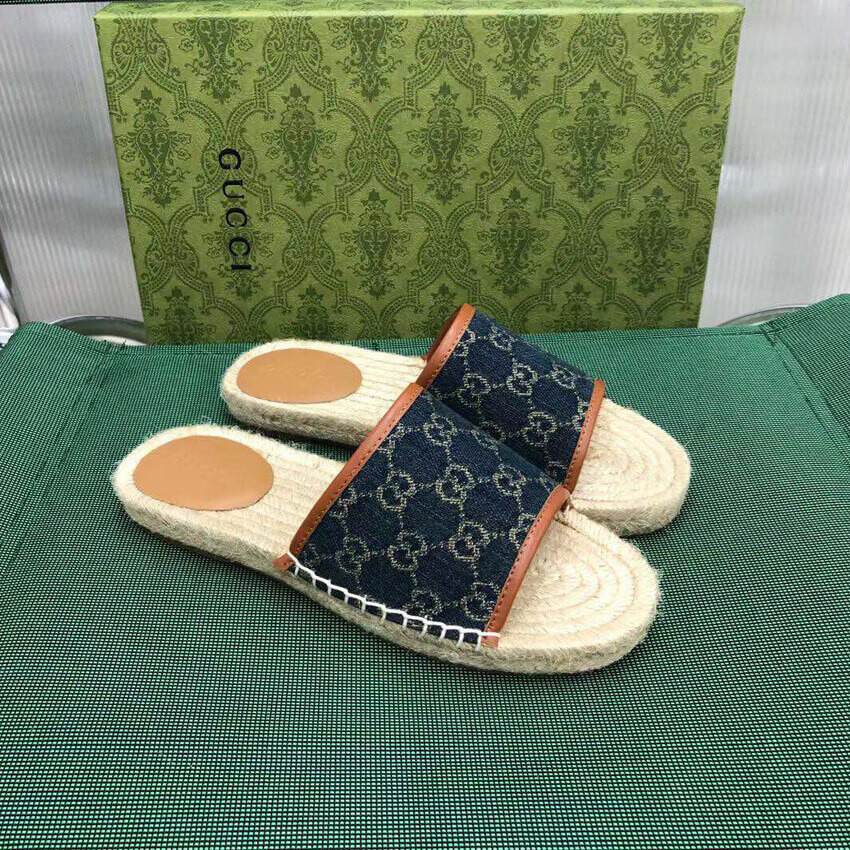 Gucci Jacquard GG Denim Sandal