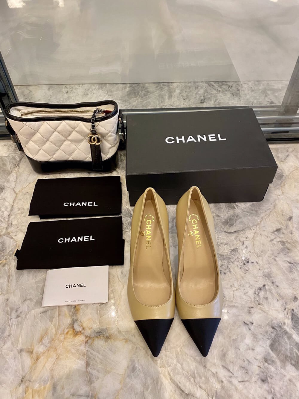 Chanel Lambskin & Grosgrain 8.5cm Heel Pumps G35536
