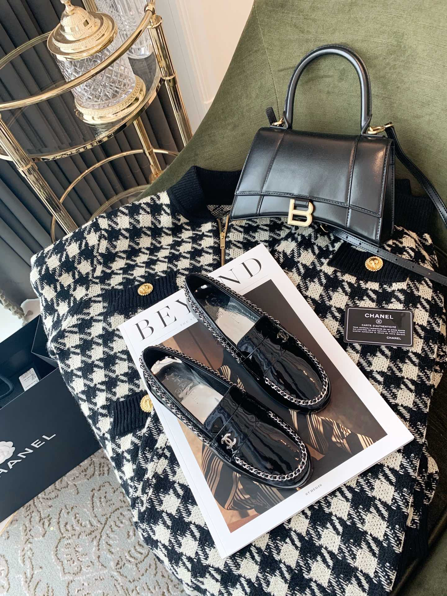 Chanel Patent Leather Chain Loafers G35631