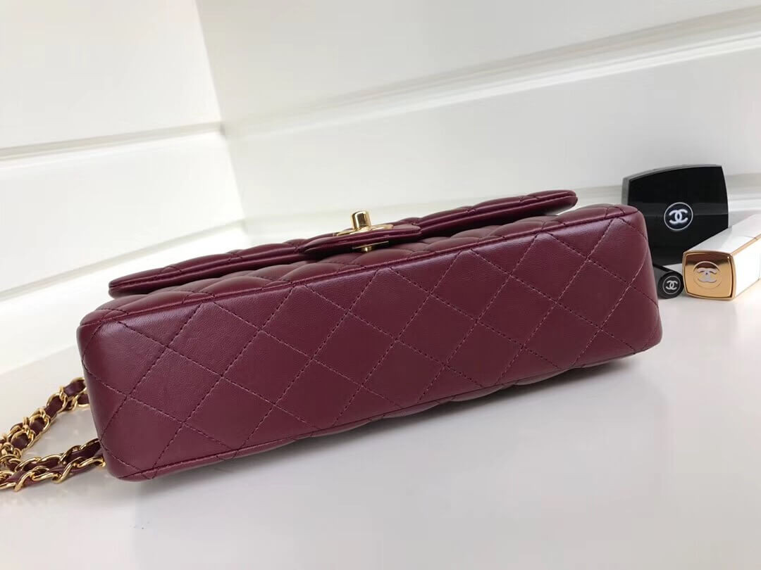 Chanel 1112 Burgundy Medium Size 2.55 Lambskin Leather Flap Bag