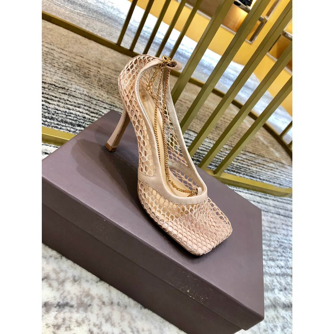 Bottega Veneta Chain-Embelished Mesh Pumps 578321