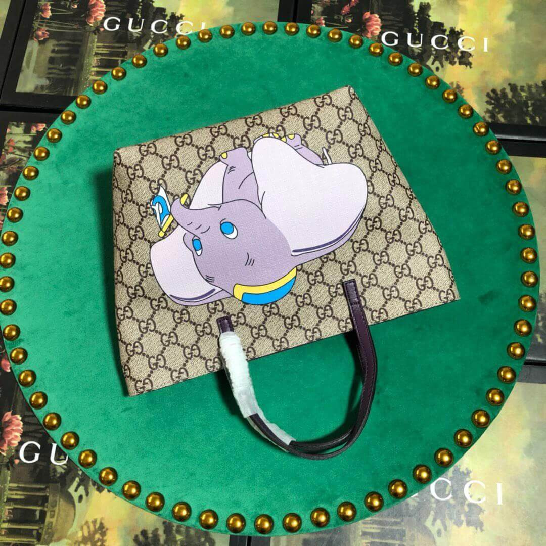 Gucci Childrens Dumbo Print Tote 410812 Purple