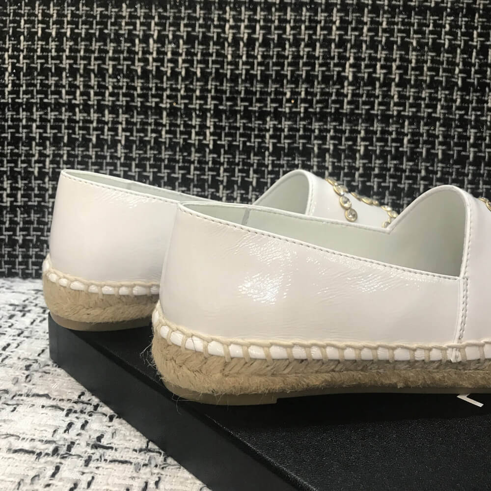 Chanel Patent Calfskin & Metallic Goatskin Espadrilles G29761