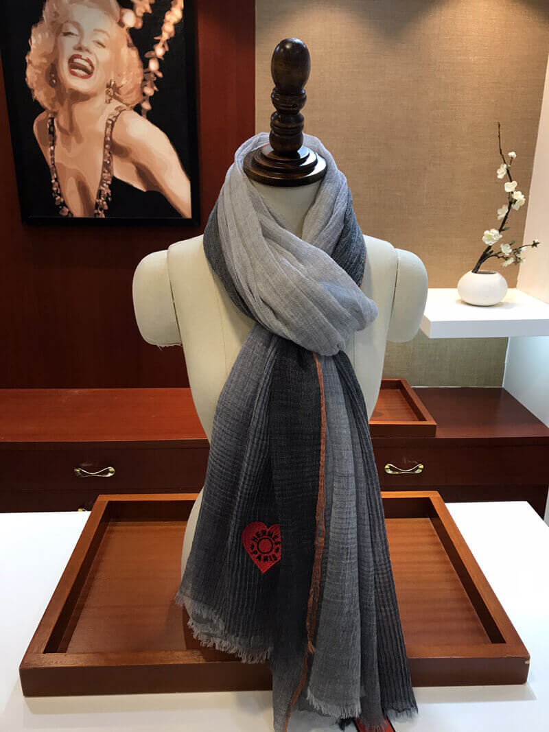 Hermes Silk Scarf with Heart Logo H2201