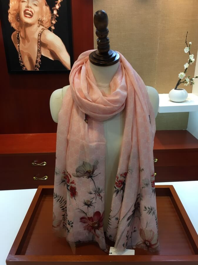 Gucci GG Blooms Print Scarf 499225